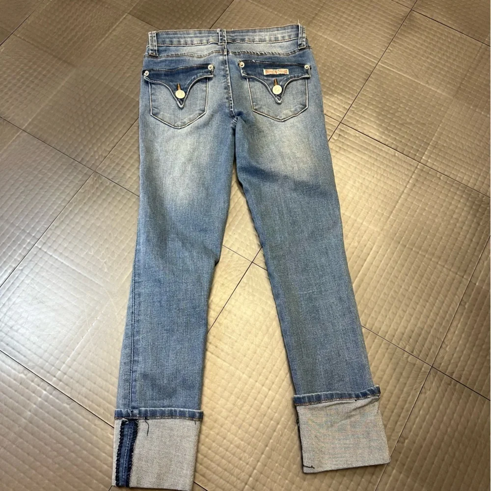 HUDSON GIRLS JEANS CROPPED CUFFED DENIM SIZE 12